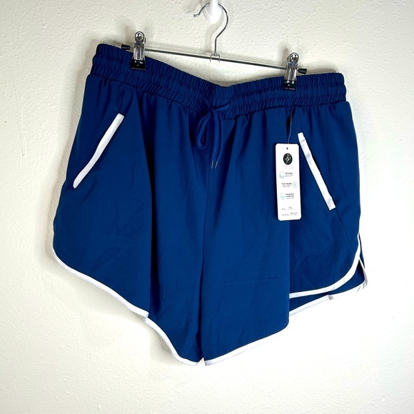 Otos Active Women’s Plus Size 1X Navy Blue Athletic Shorts Pockets Workout Gym - Picture 2 of 8